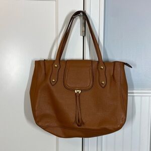 Anabell Ingall Camilla Pebbled Brown Leather Satchel Shoulder Tote Bag Luxury